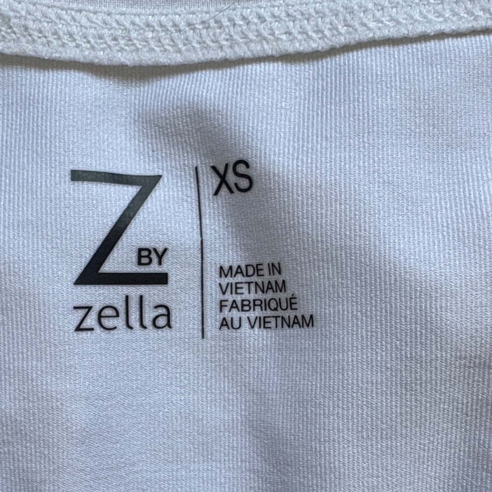 Zella White Mesh V-Neck Tank with Black Trim - Picture 6 of 7